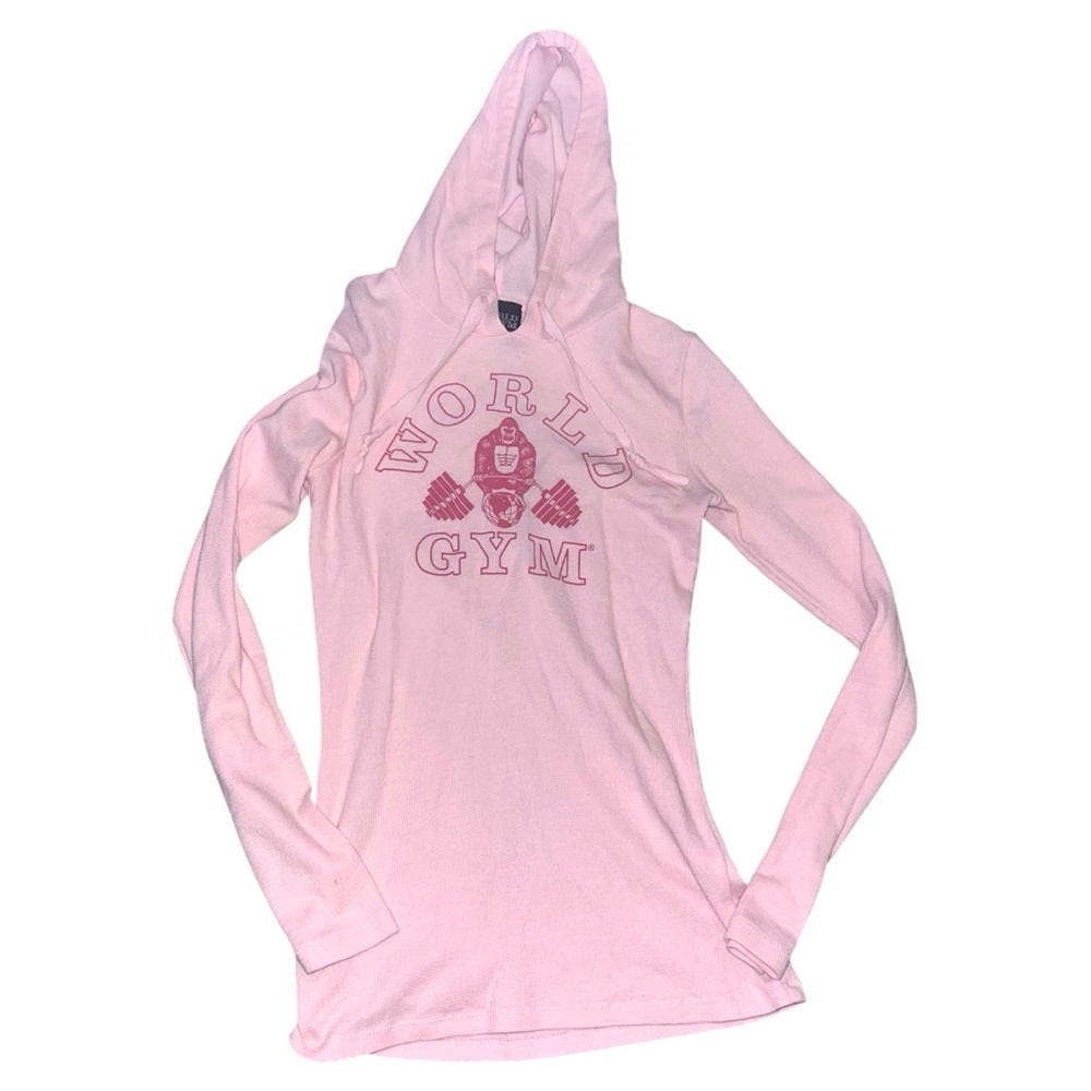 Vintage y2k early 2000s World Gym Thermal Ladies Hoodie